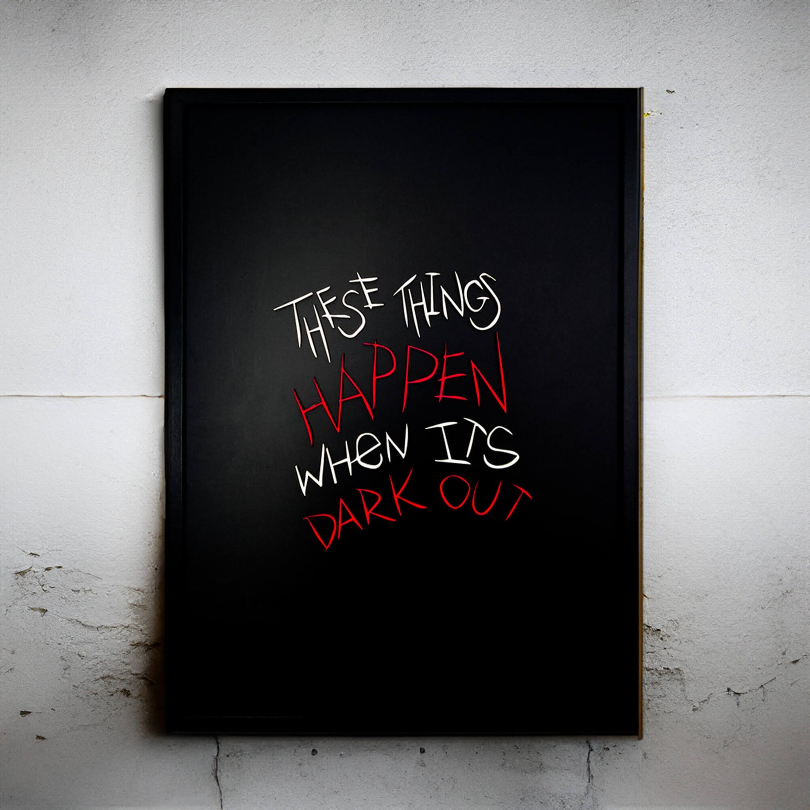 Wandbild mit 3D Buchstaben