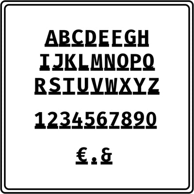 SCHRIFTZEICHEN FÜR BUCHSTABENLEISTE [ZAHLEN]